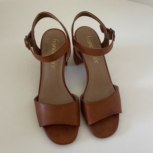 Francesca's brown short stacked heels size 8.5